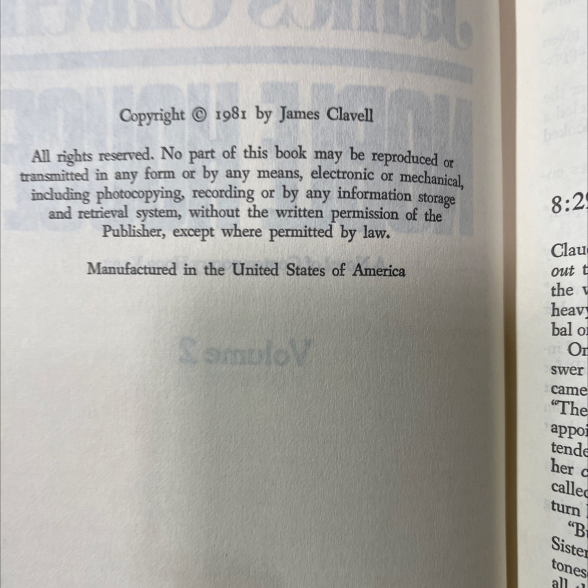 noble house book, by James Clavell, 1981 Hardcover image 3