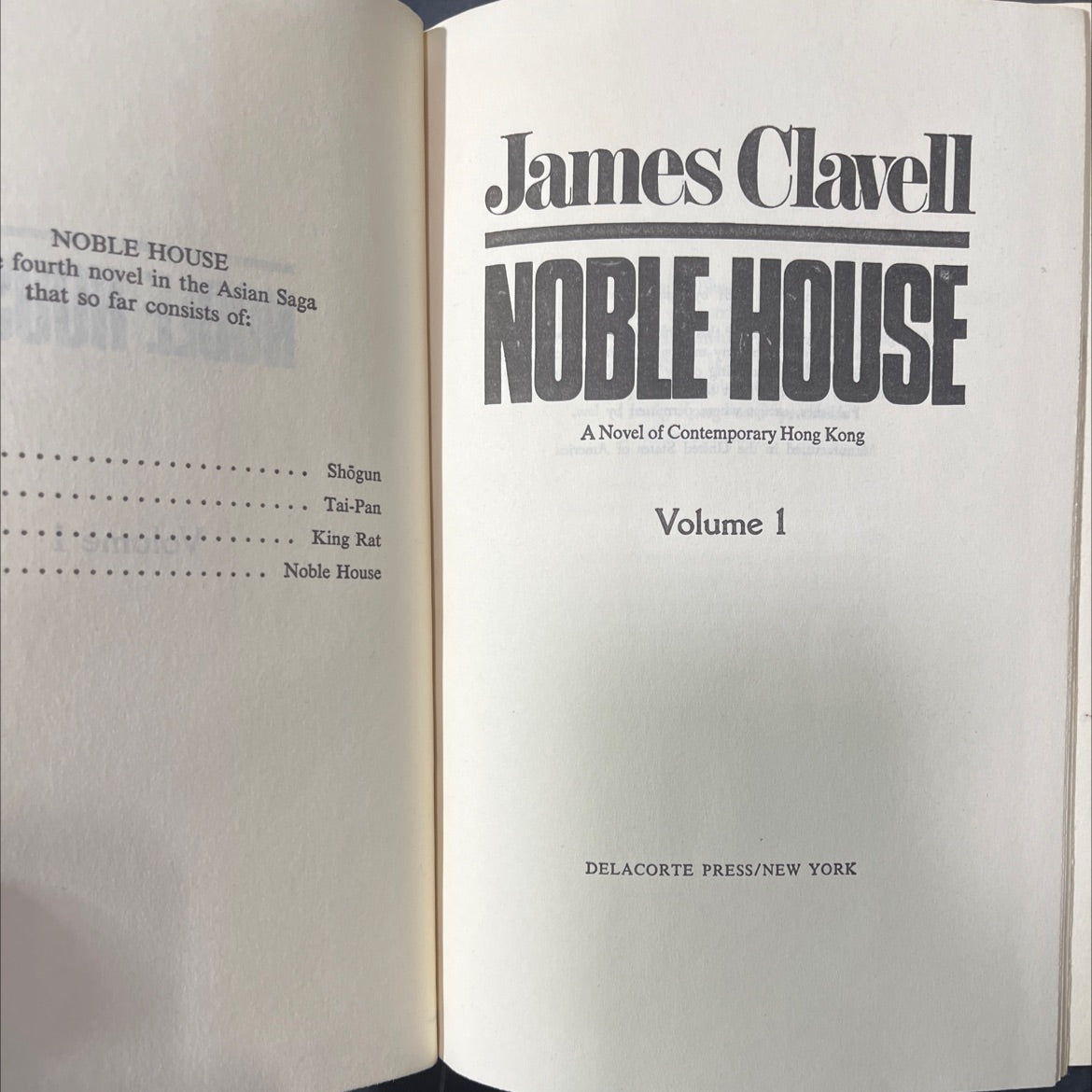 noble house book, by James Clavell, 1981 Hardcover image 2
