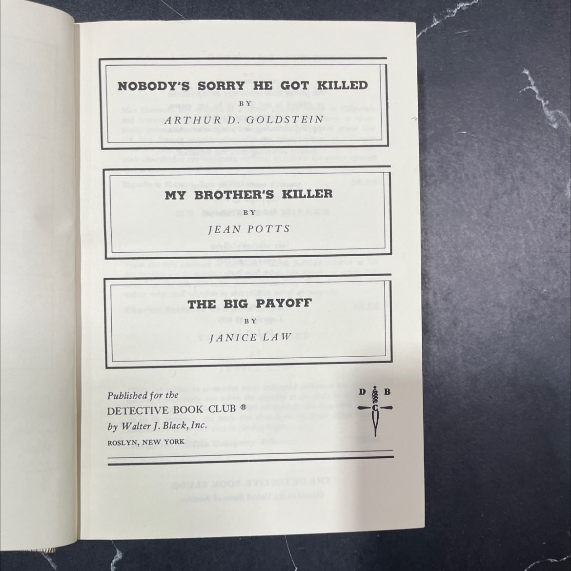 nobody's sorry he got killed book, by Arthur D. Goldstein, 1976 Hardcover image 2