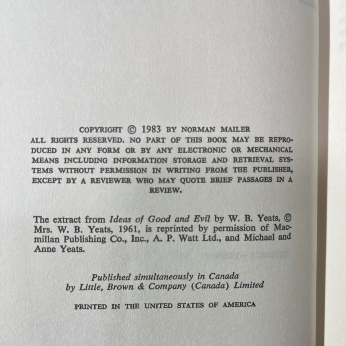 norman mailer evenings book, by norman mailer, 1983 Hardcover image 3