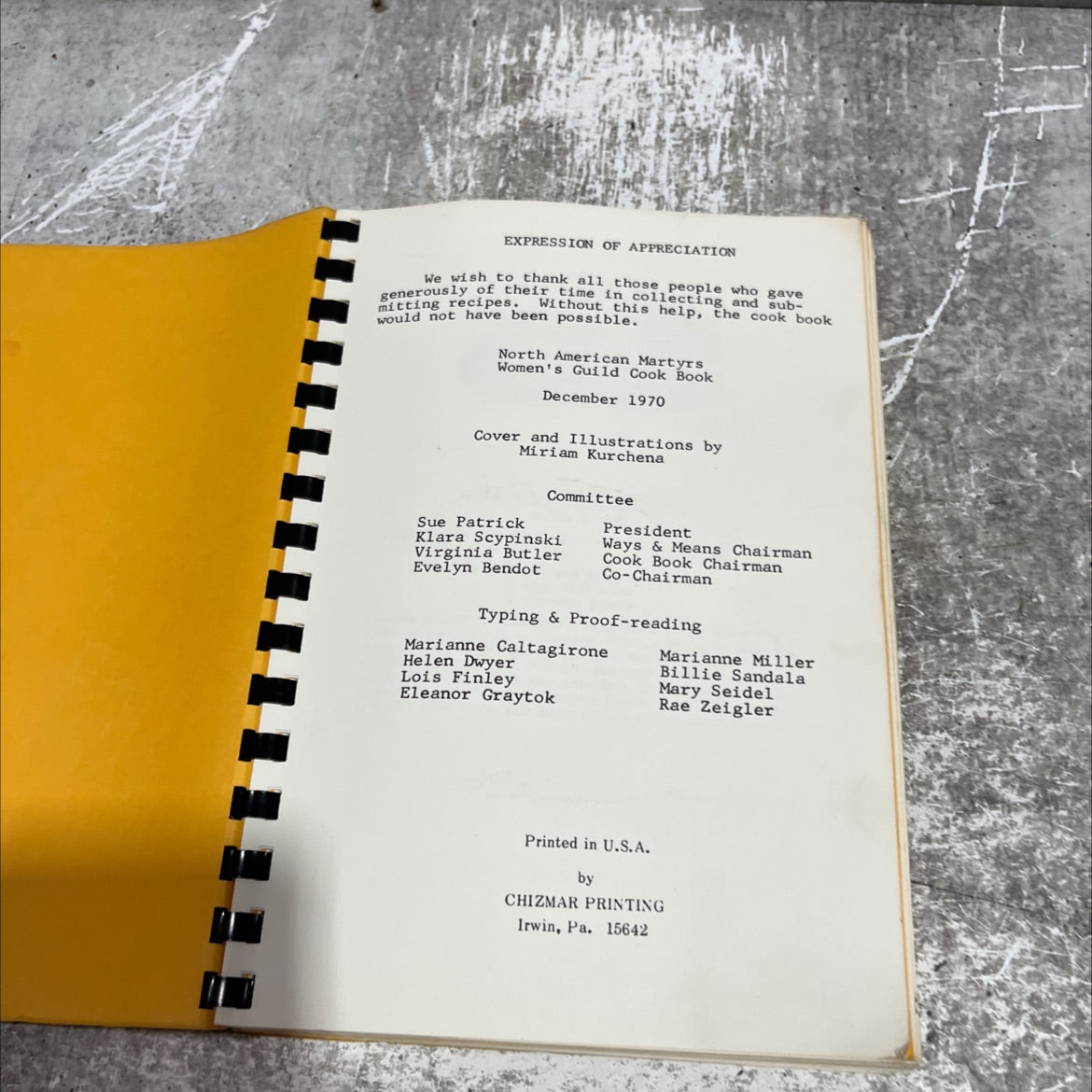 north american martyrs women's guild cook book book, by unknown, 1970 Paperback image 2
