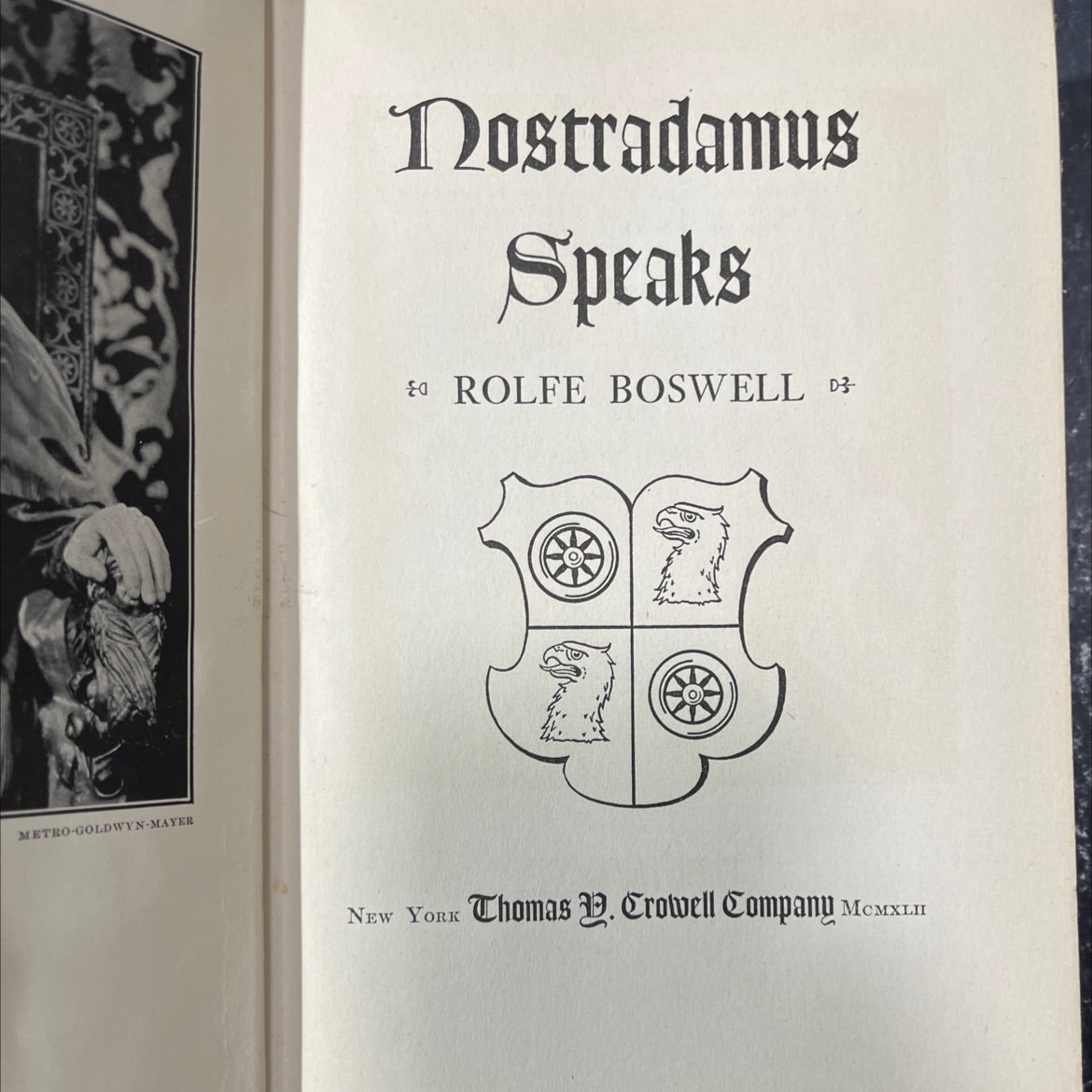 nostradamus speaks book, by rolfe boswell, 1942 Hardcover image 2