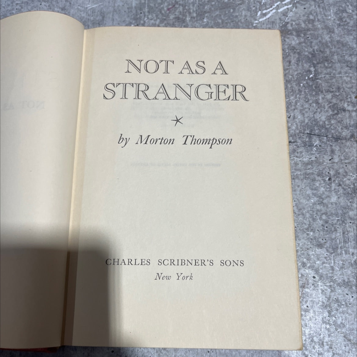 not as a stranger book, by morton thompson, 1954 Hardcover image 2