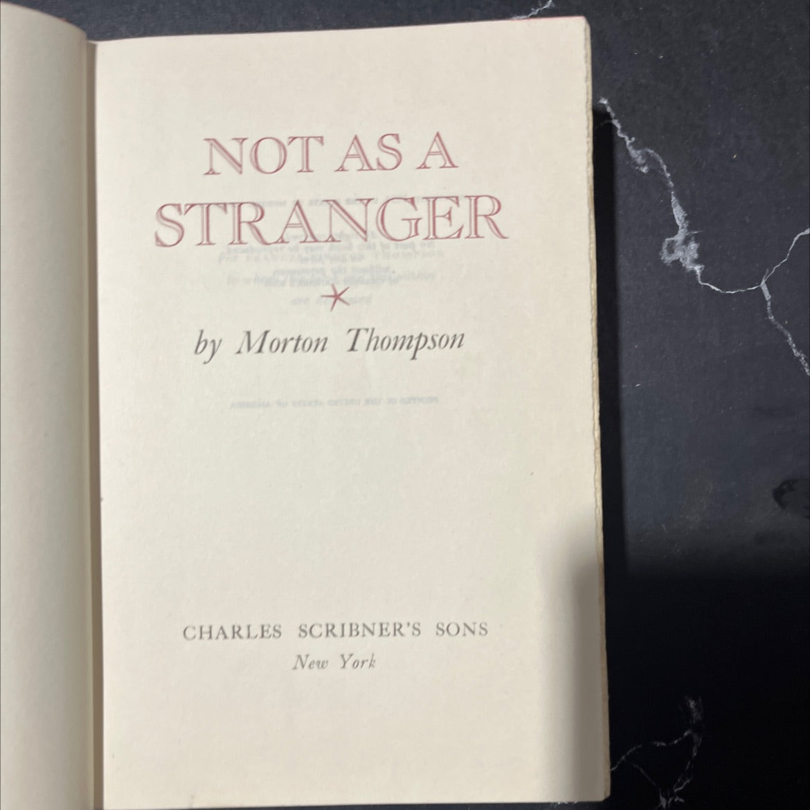 not as a stranger book, by morton thompson, 1954 Hardcover image 2