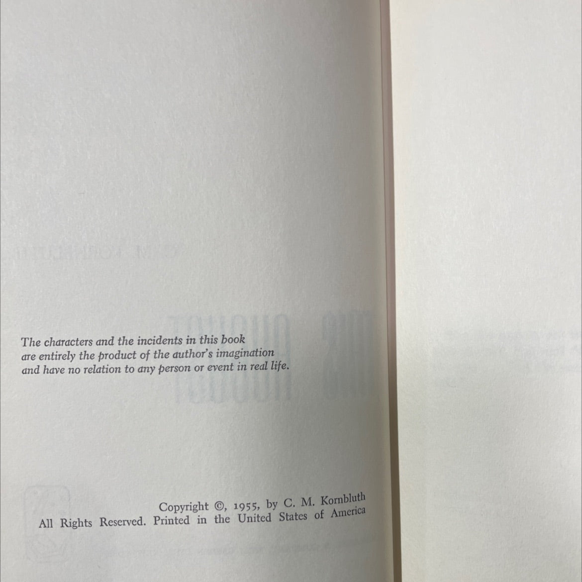 not this august book, by c. m. kornbluth, 1955 Hardcover image 3