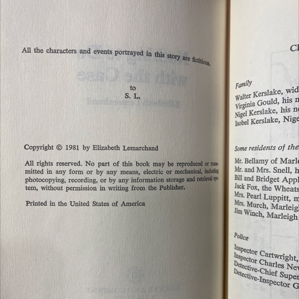 nothing to do with the case book, by elizabeth lemarchand, 1981 Hardcover image 3