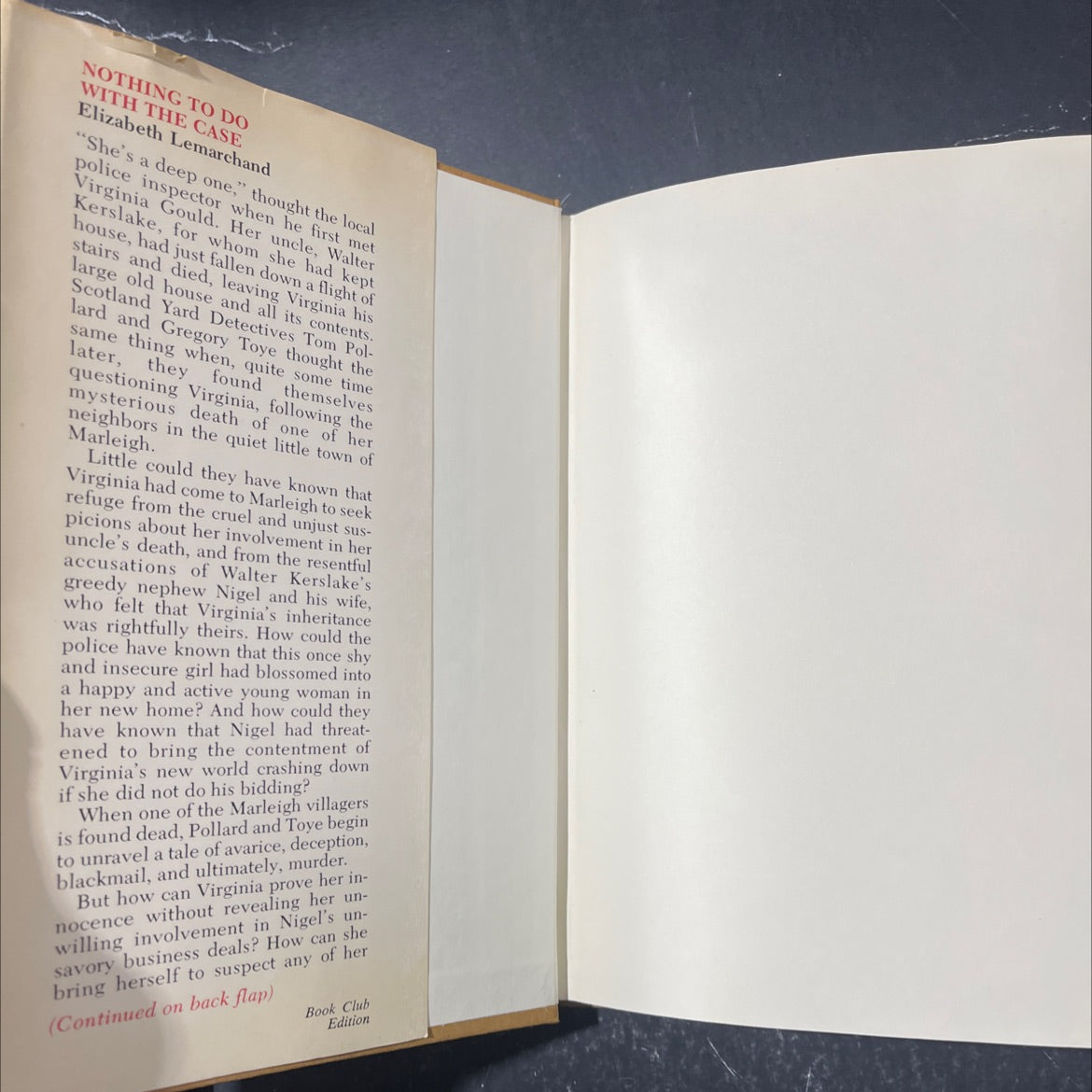 nothing to do with the case book, by elizabeth lemarchand, 1981 Hardcover image 4
