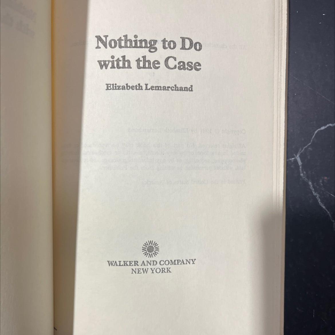 nothing to do with the case book, by elizabeth lemarchand, 1981 Hardcover image 2
