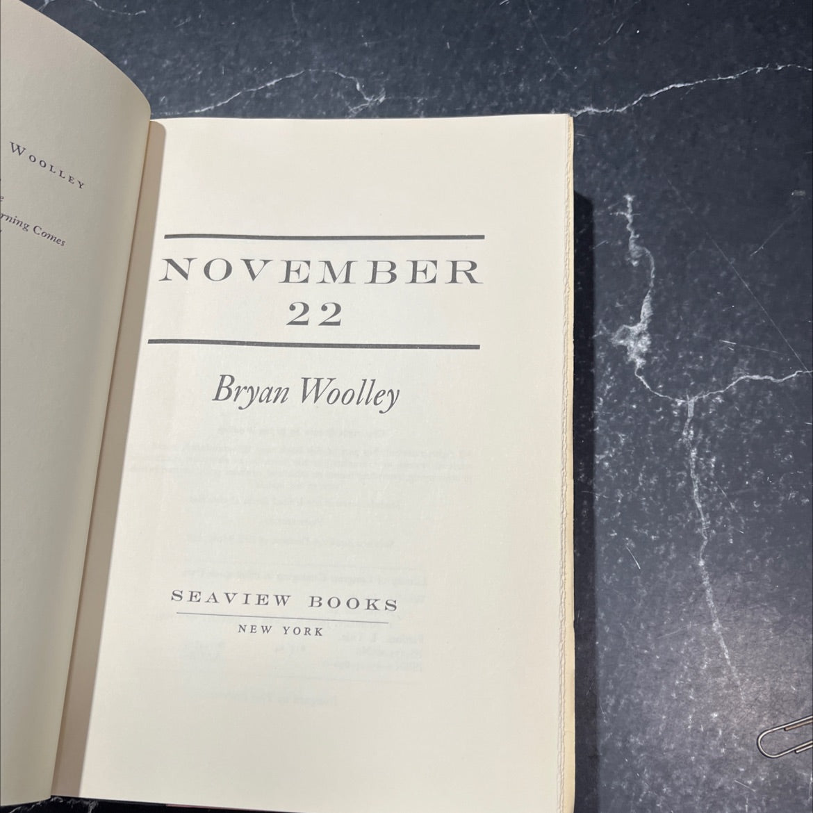 SIGNED november 22 book, by Bryan Woolley, 1981 Hardcover, First Edition, Vintage image 2