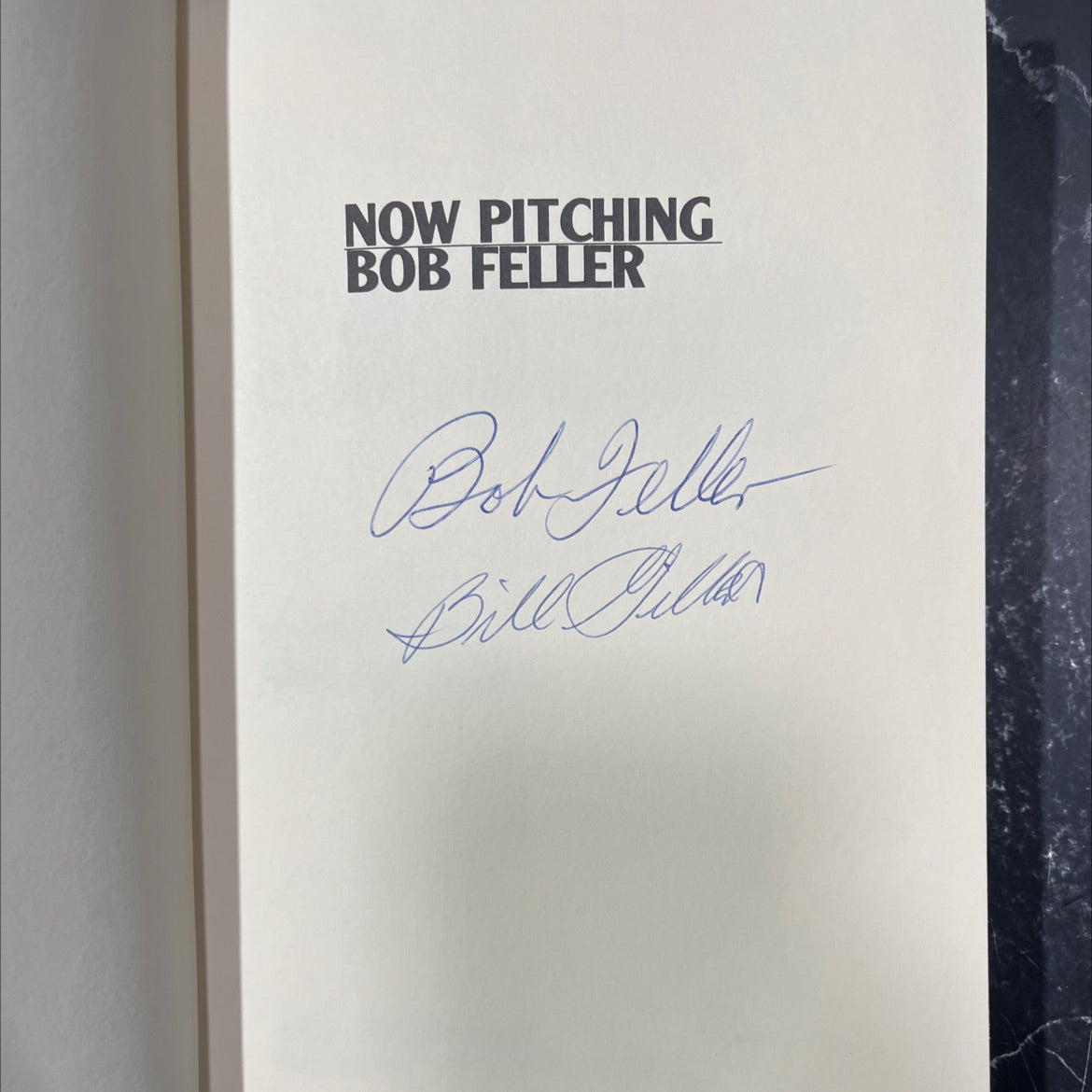 SIGNED now pitching bob feller book, by Bob Feller with Bill Gilbert, 1990 Hardcover, First Edition image 4