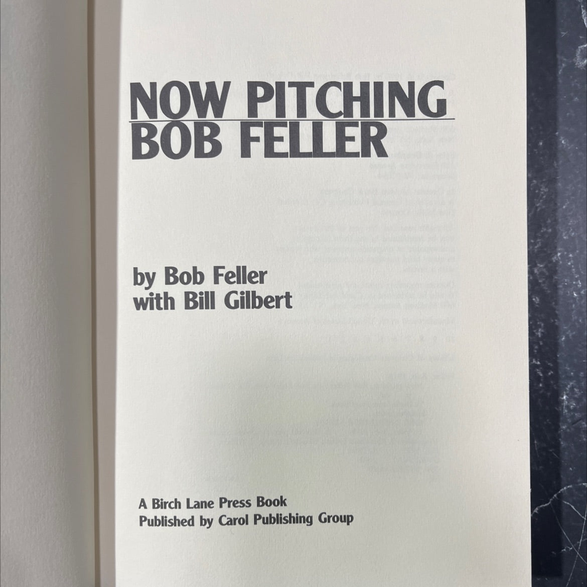 SIGNED now pitching bob feller book, by Bob Feller with Bill Gilbert, 1990 Hardcover, First Edition image 2