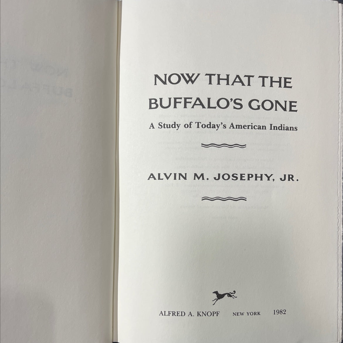 now that the buffalo's gone book, by alvin m. josephy, jr., 1982 Hardcover image 2