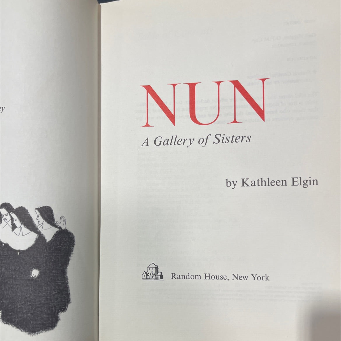 nun a gallery of sisters book, by Kathleen Elgin, 1964 Hardcover image 2