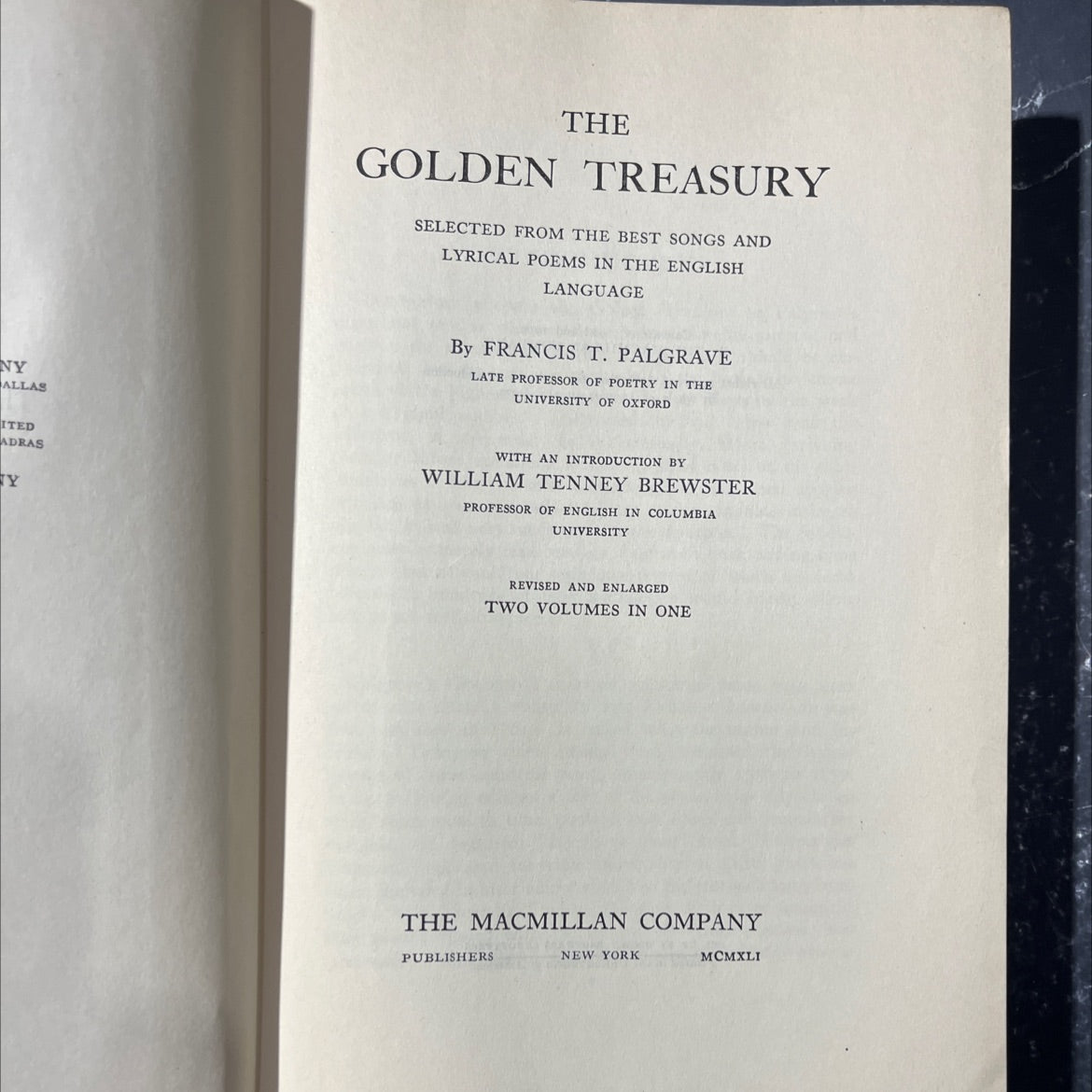 ny allas the golden treasury selected from the best songs and lyrical poems in the english language book, by francis t. image 2