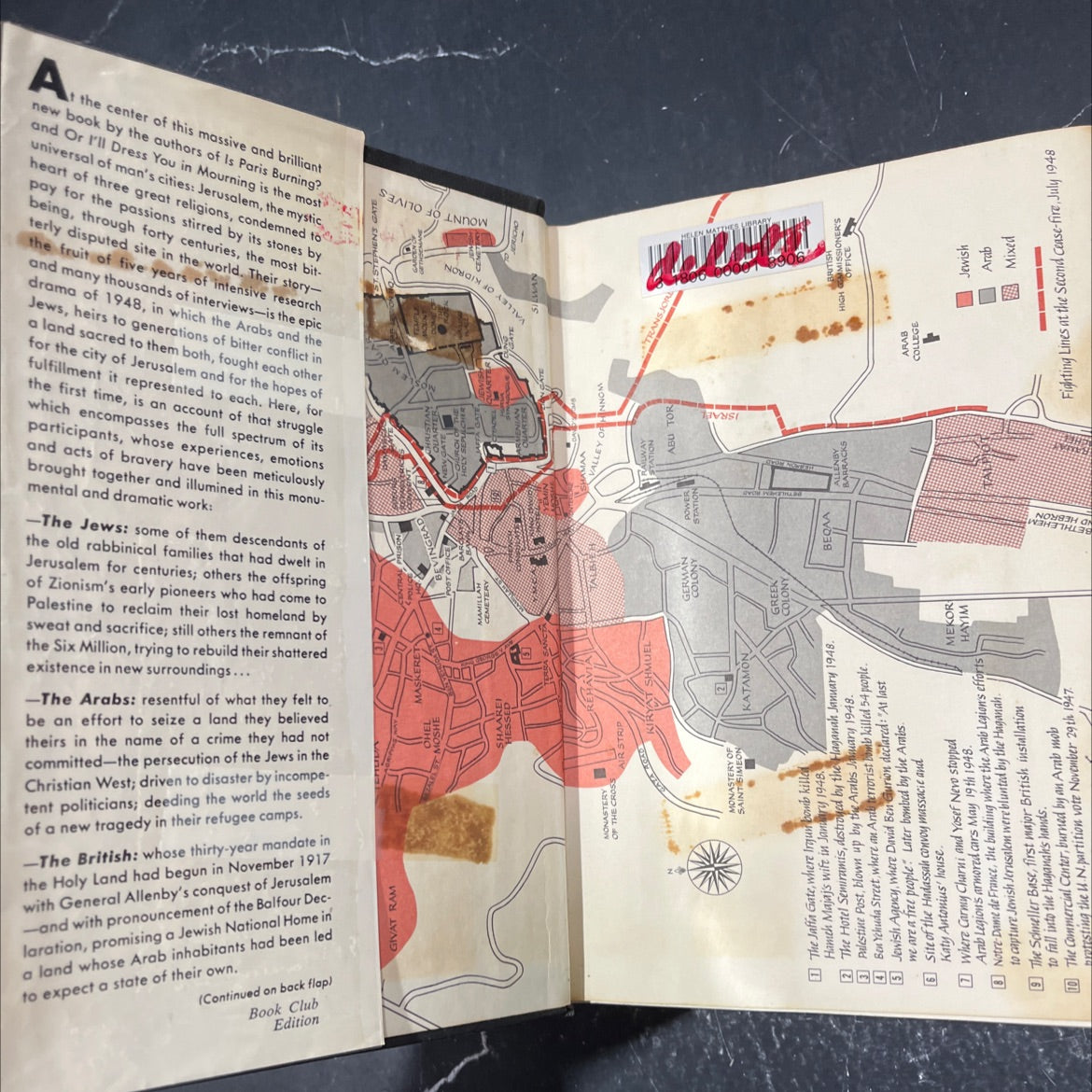 o jerusalem! book, by larry collins and dominique lapierre, 1972 Hardcover image 4