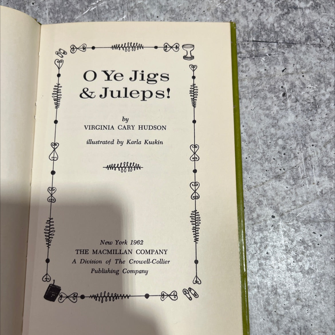 o ye jigs & juleps! book, by virginia cary hudson, 1963 Hardcover image 2