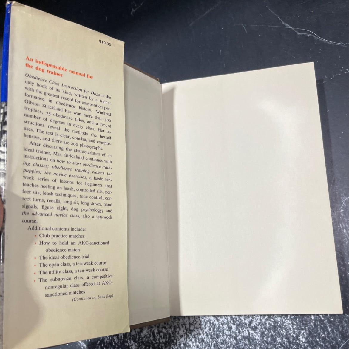 obedience class instruction for dogs the trainer's manual book, by Winifred Gibson Strickland, 1975 Hardcover image 4