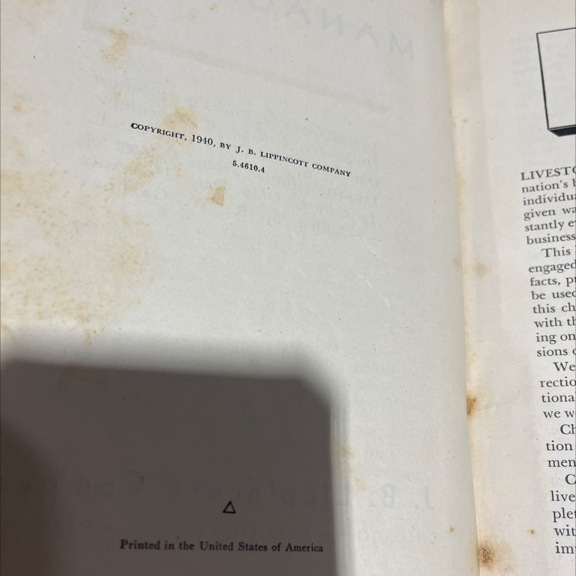 ockman livestock management book, by unknown, 1940 Hardcover image 3