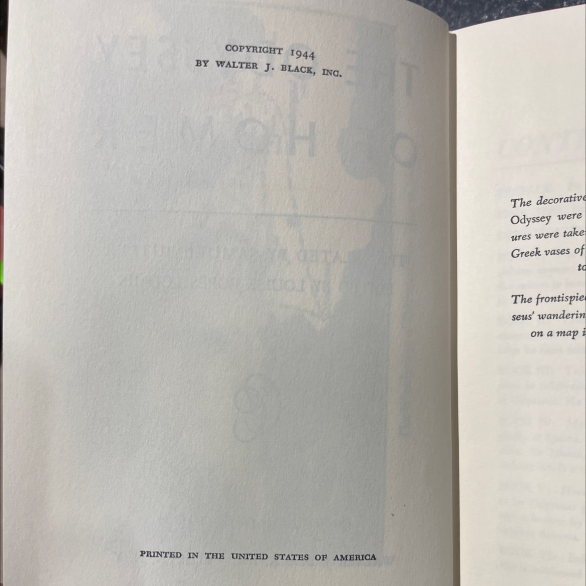 odyssey of homer book, by homer, 1944 Hardcover image 3