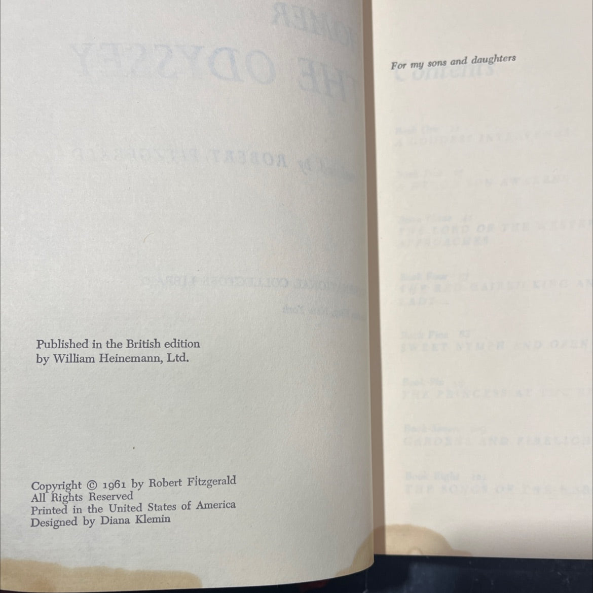 odyssey book, by homer, 1961 Leather image 3