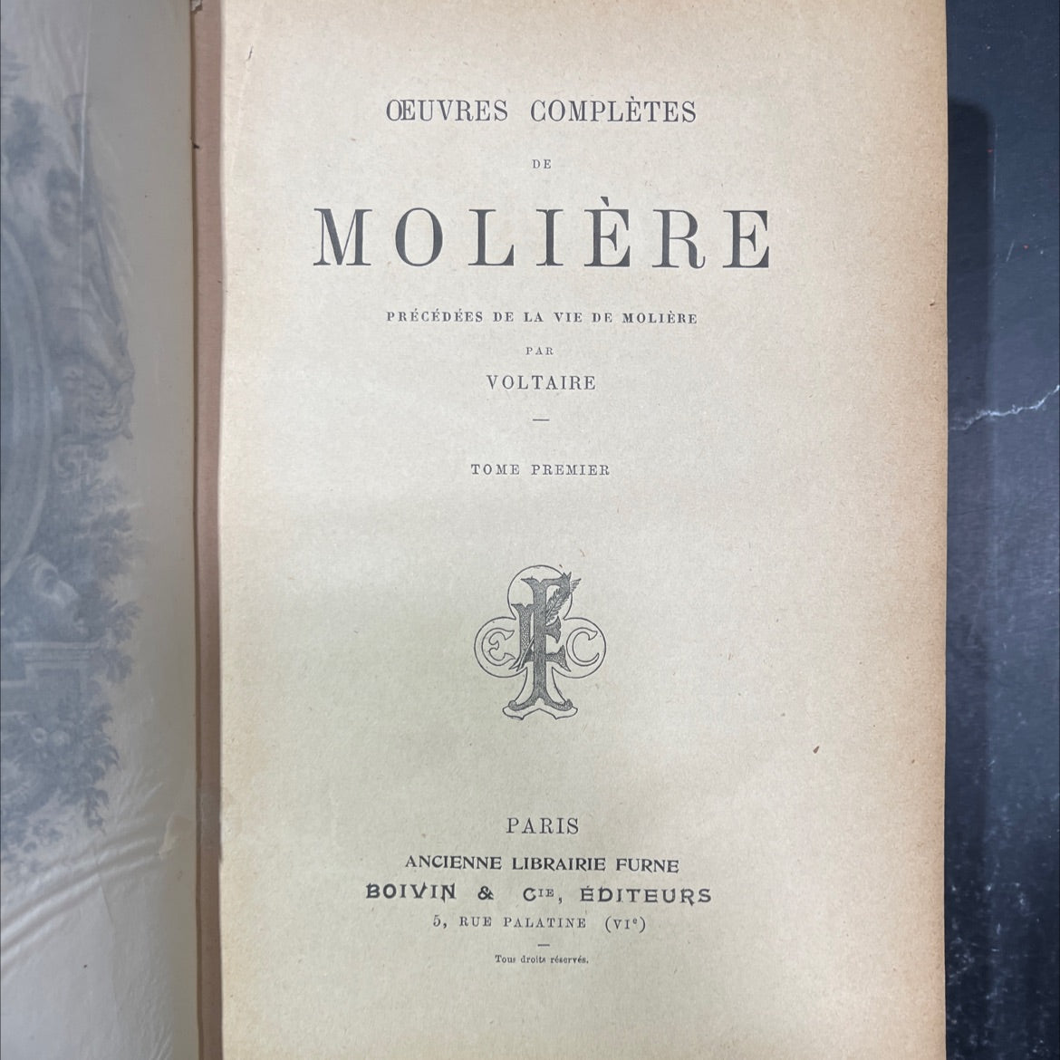 oeuvres complètes de molière book, by molière, 1970 Leather image 2