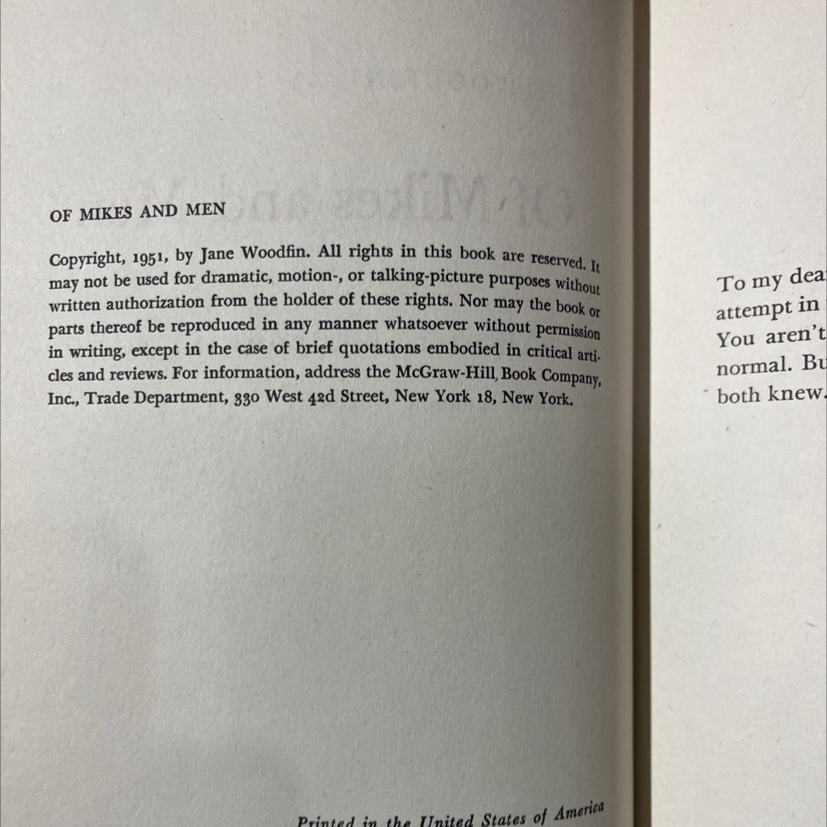 of mikes and men book, by jane woodfin, 1951 Hardcover image 3