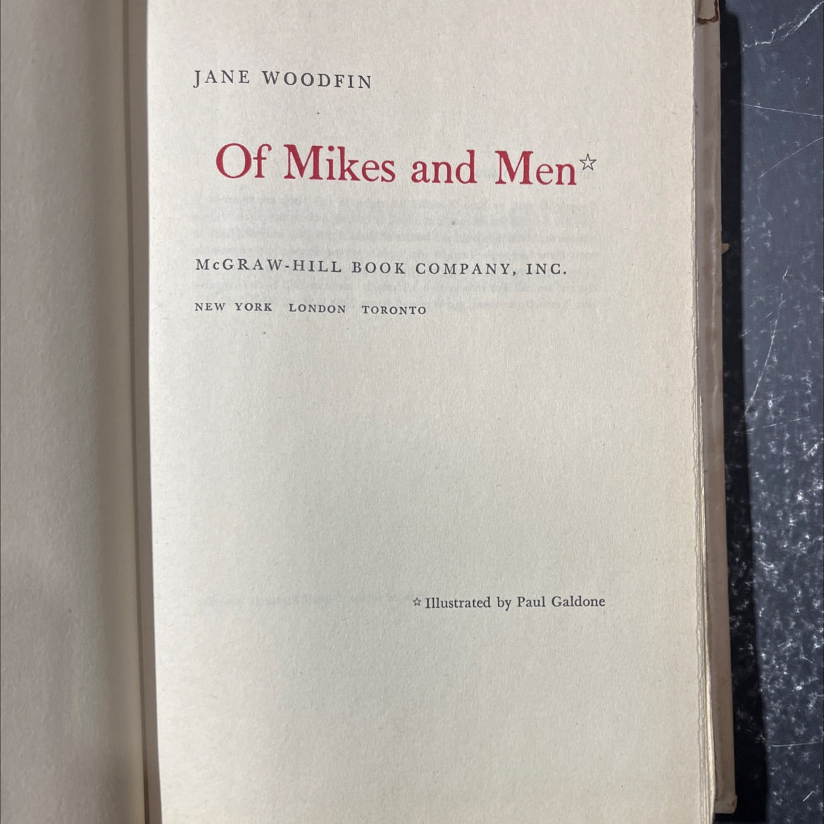 of mikes and men book, by jane woodfin, 1951 Hardcover image 2