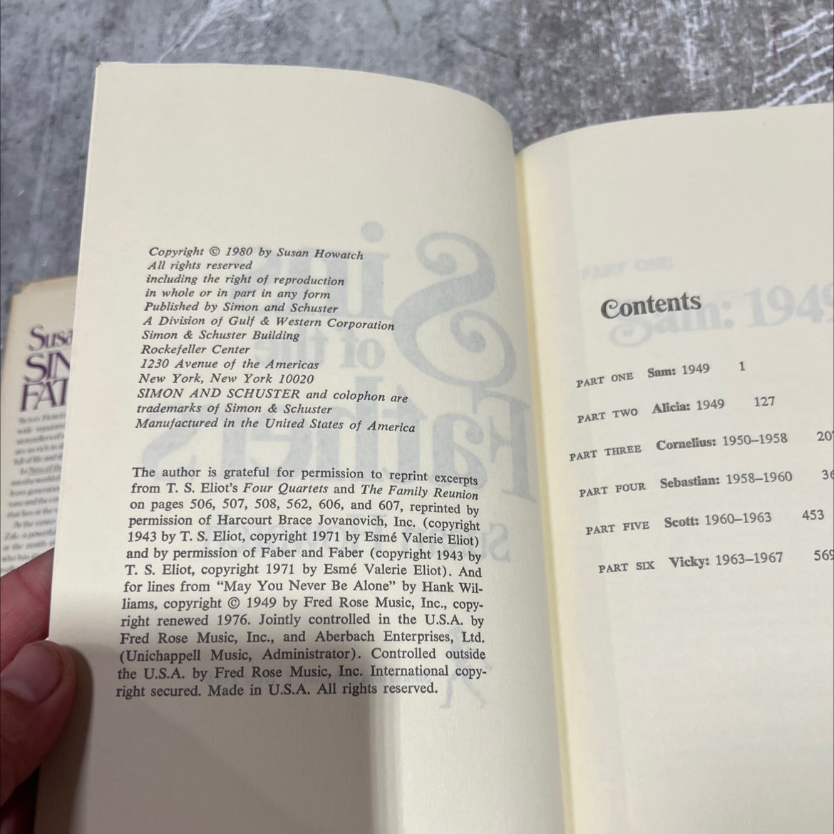 of the sins fathers book, by Susan Howatch, 1980 Hardcover image 3