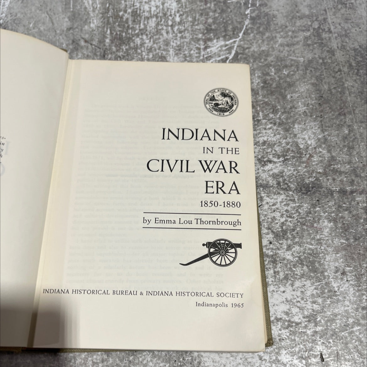 of the state of indiana in the civil war era 1850-1880 book, by emma lou thornbrough, 1965 Hardcover image 2