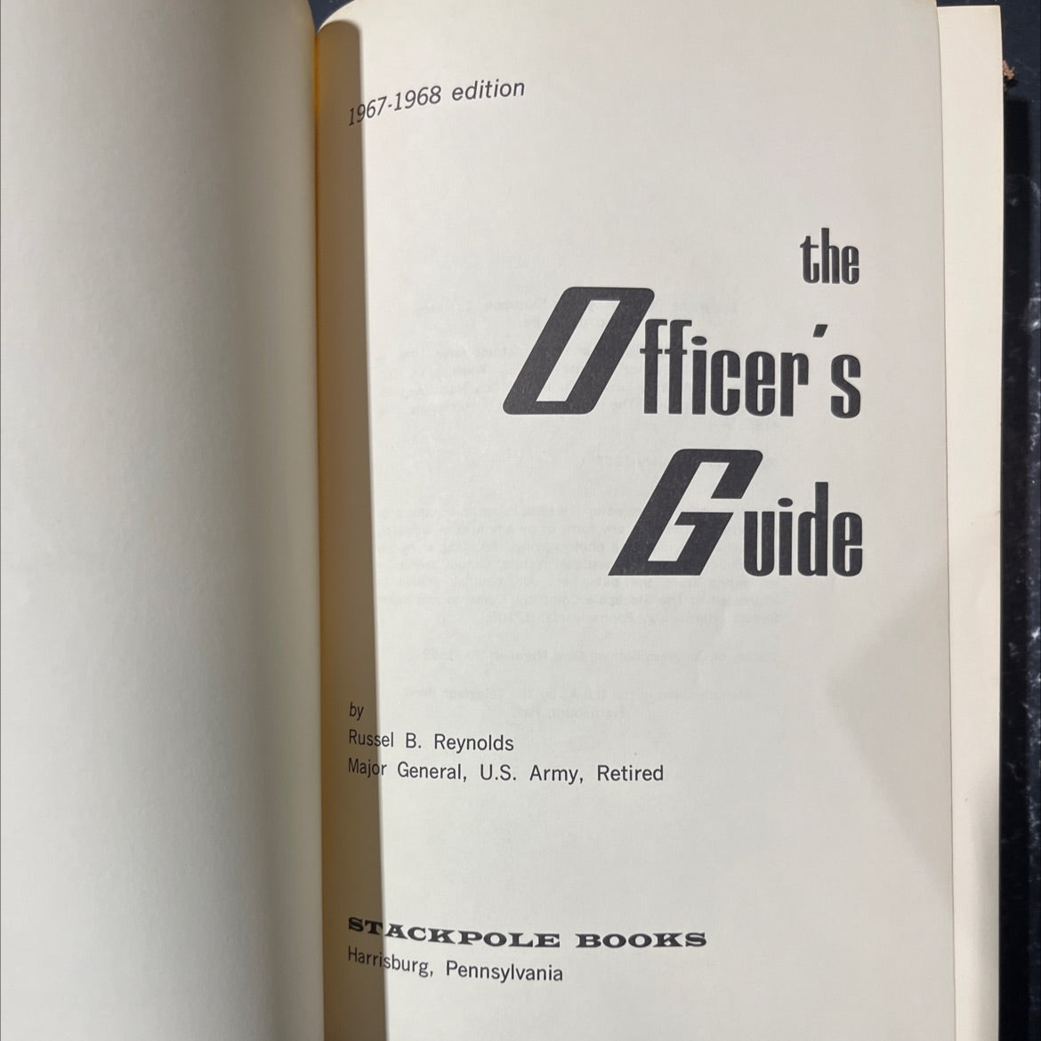 officer's guide book, by Russel B. Reynolds, 1967 Hardcover image 2