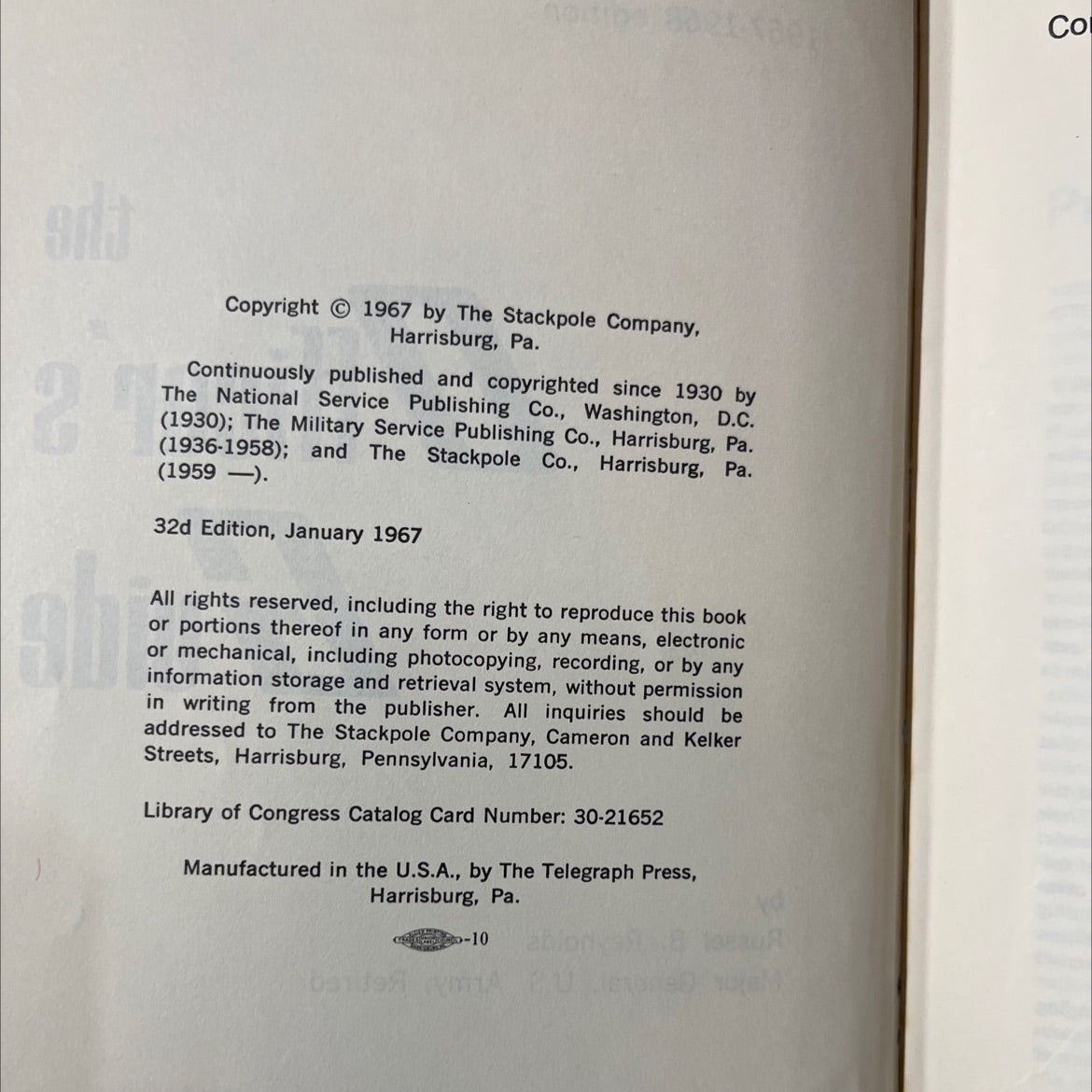 officer's guide book, by Russel B. Reynolds, 1967 Hardcover image 3