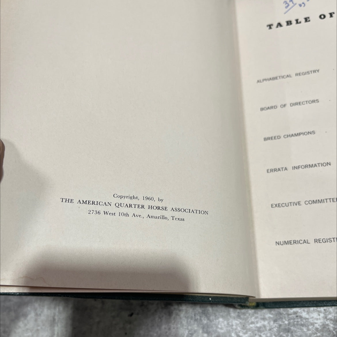 official stud book and registry number 13 book, by the american quarter horse association, 1960 Hardcover image 3
