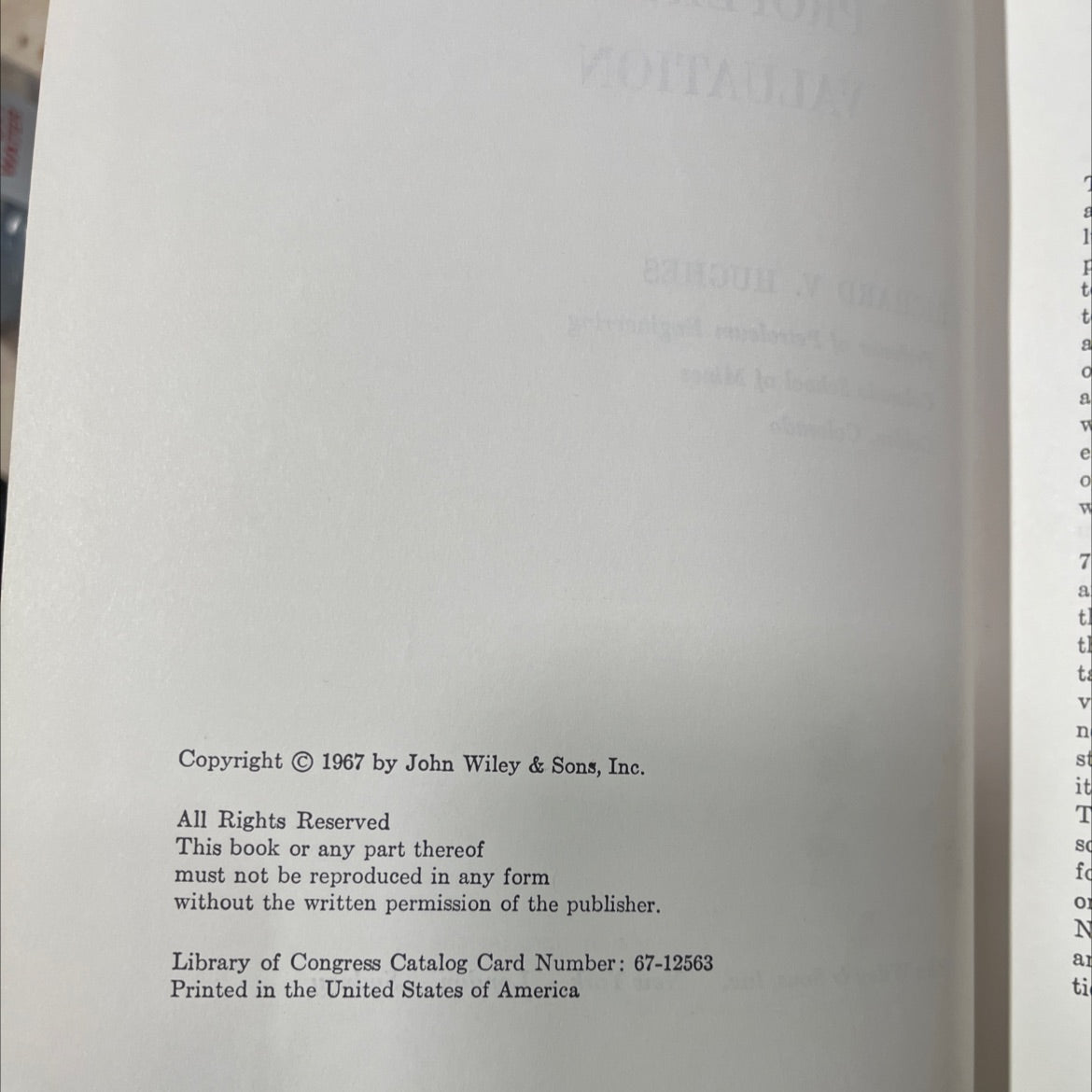 oil property valuation book, by richard v. hughes, 1967 Hardcover image 3