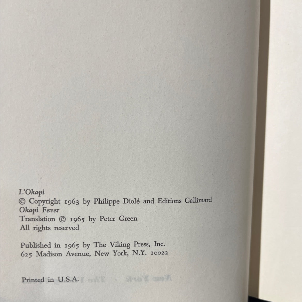okapi fever book, by Philippe Diolé, 1965 Hardcover image 3