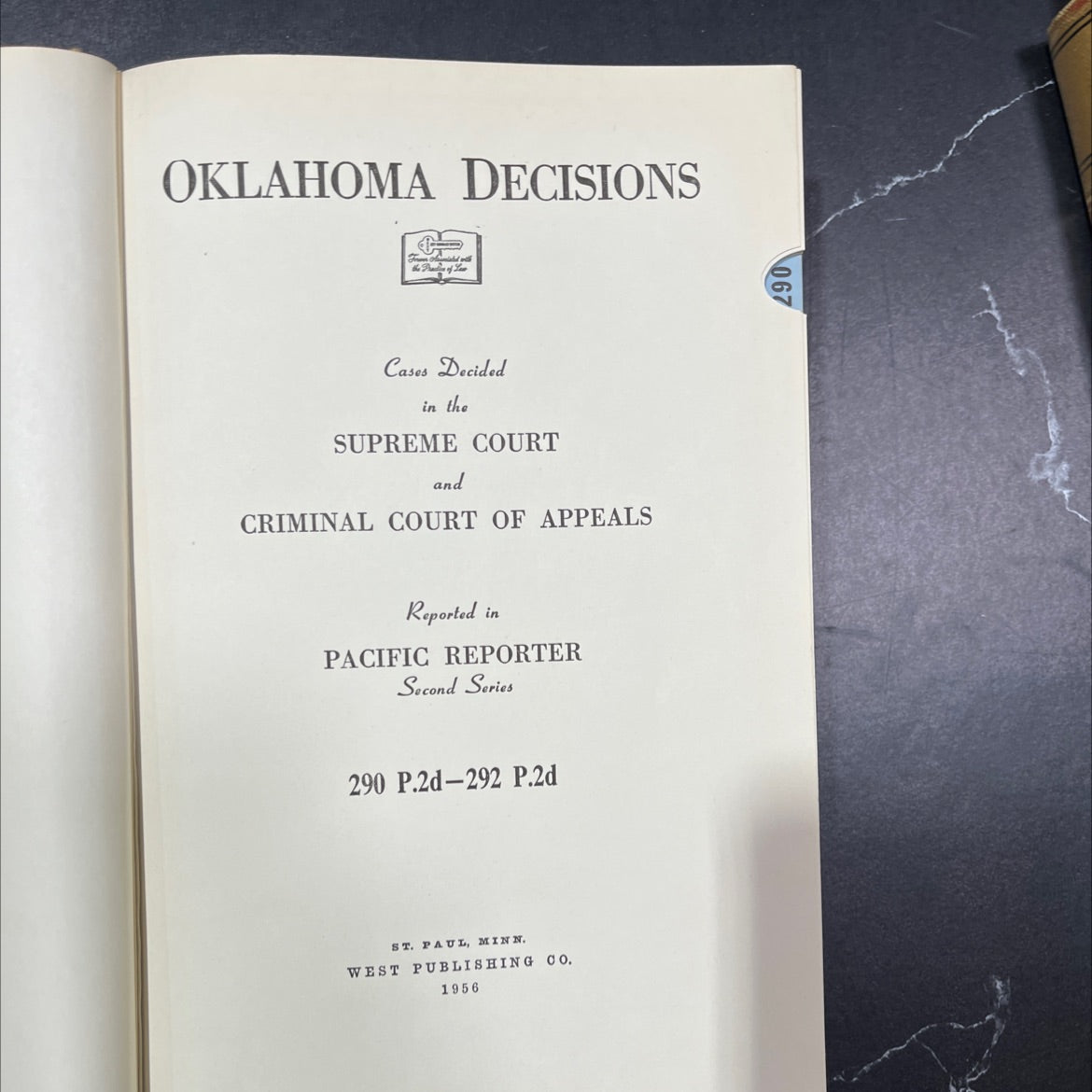 oklahoma decisions book, by unknown, 1956 Hardcover, Vintage image 2