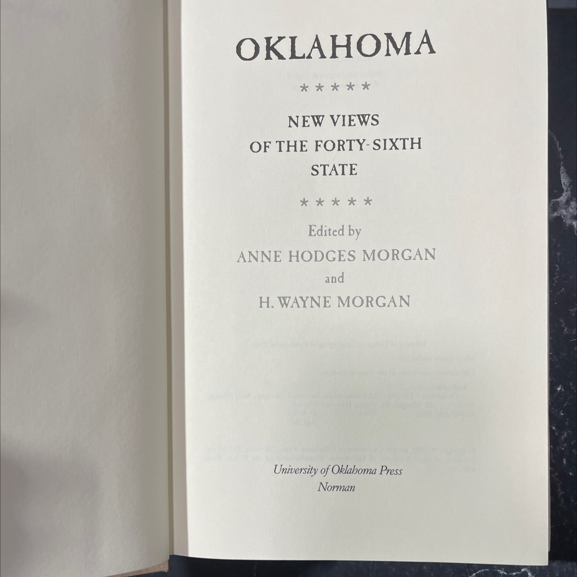 oklahoma new views of the forty-sixth state book, by anne hodges morgan, h. wayne morgan, 1982 Hardcover image 2