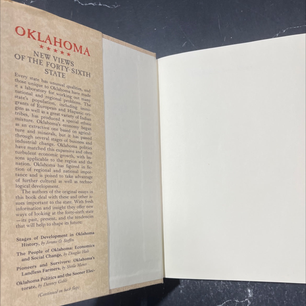 oklahoma new views of the forty-sixth state book, by anne hodges morgan, h. wayne morgan, 1982 Hardcover image 4