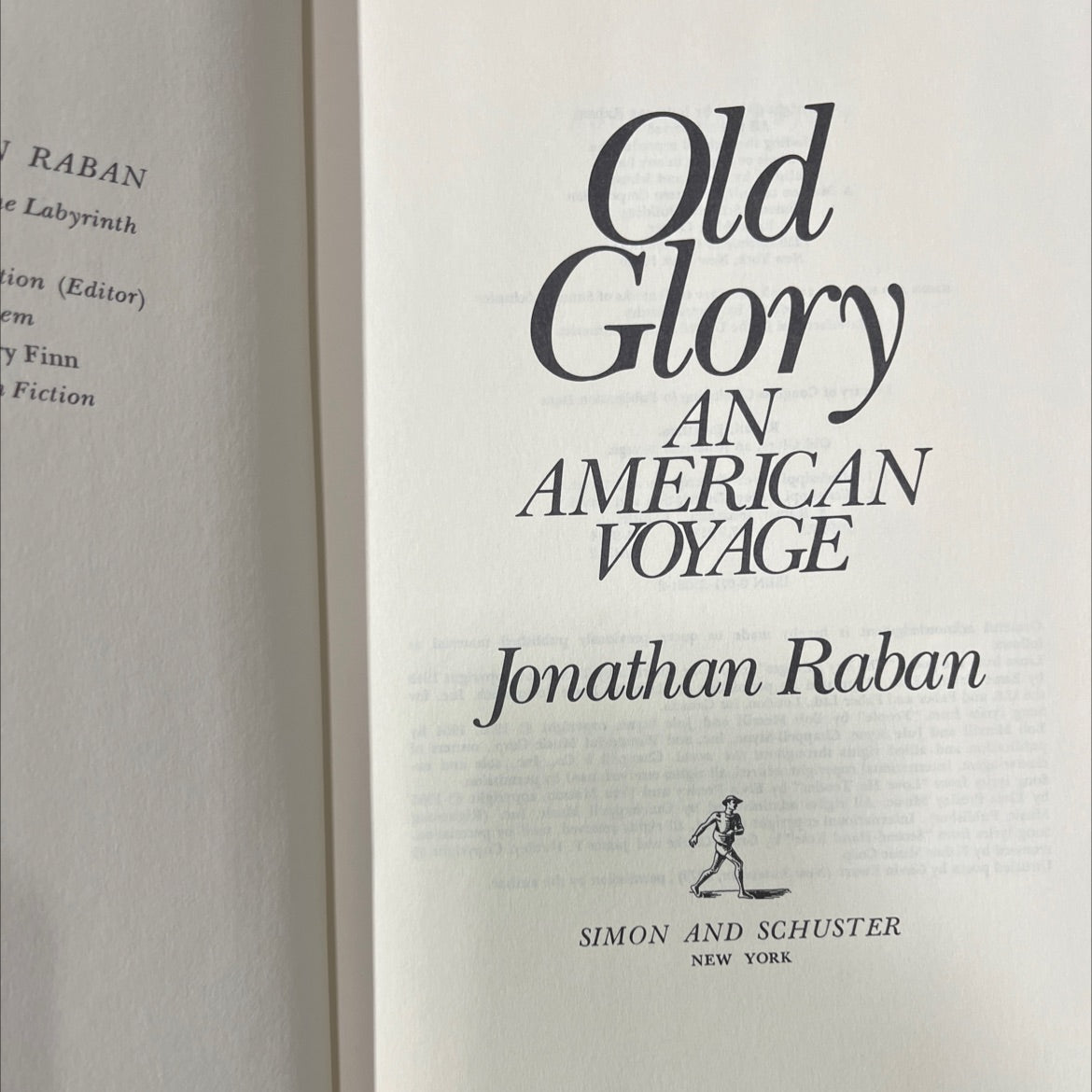old glory, an american voyage book, by jonathan raban, 1981 Hardcover image 2