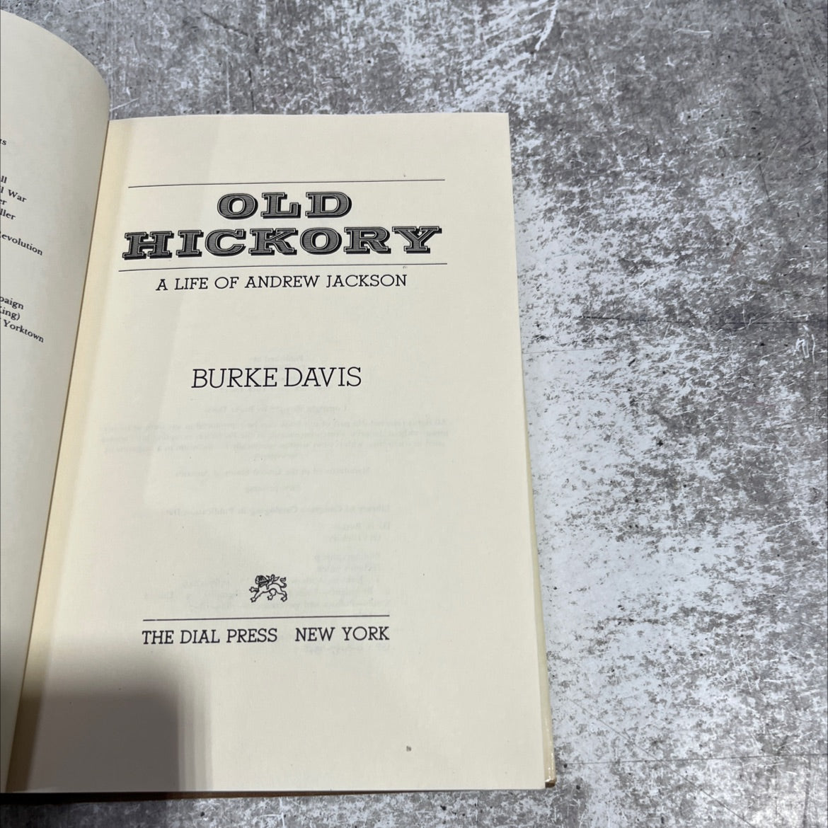 old hickory a life of andrew jackson book, by burke davis, 1977 Hardcover image 2