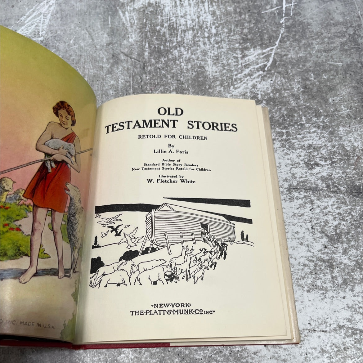 old testament stories retold for children book, by lillie a. faris, 1940 Hardcover image 2