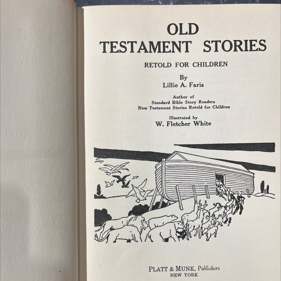 old testament stories retold for children book, by Lillie A. Faris, 1940 Hardcover image 2