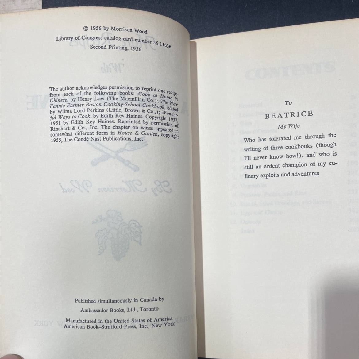 om more recipes with a jug of wine book, by morrison wood, 1956 Hardcover image 3