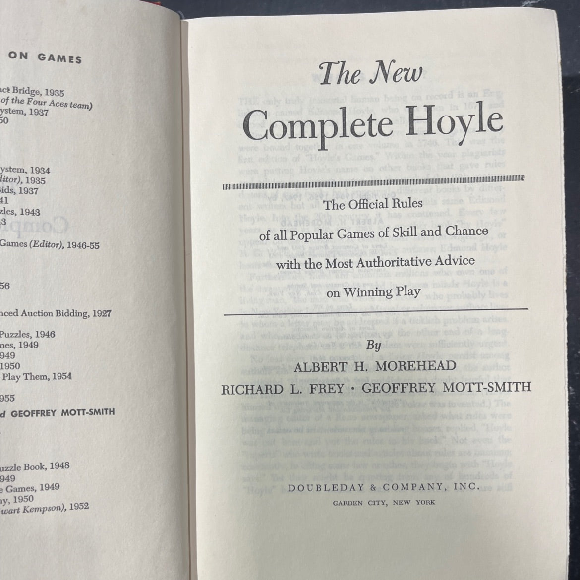 on games book, by albert h. morehead, richard l. frey, geoffrey mott-smith, 1964 Hardcover image 2