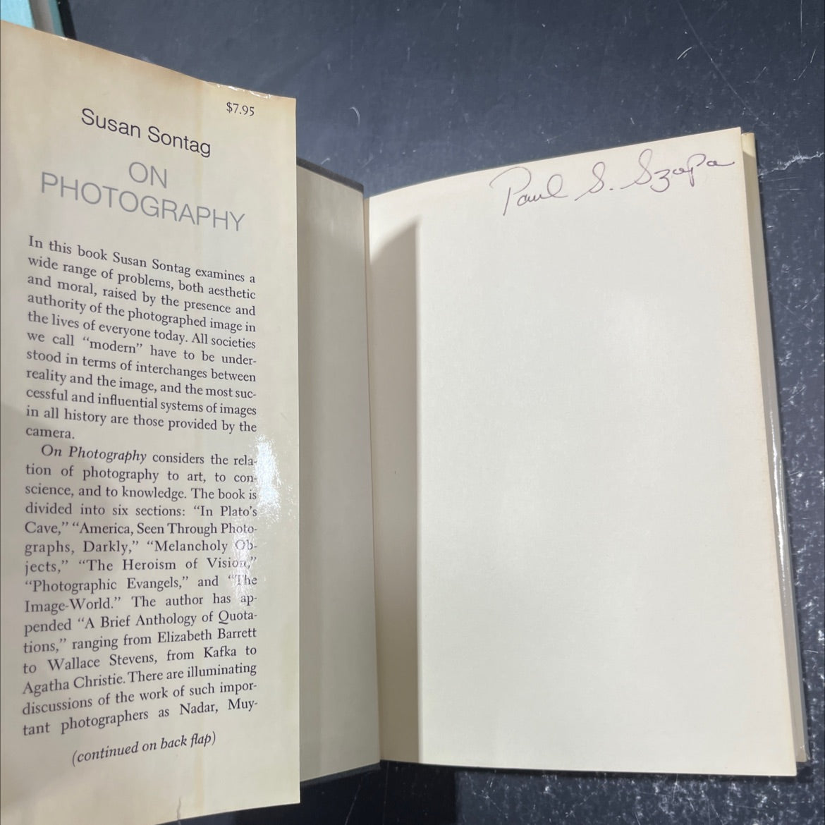 on photography book, by susan sontag, 1977 Hardcover image 4