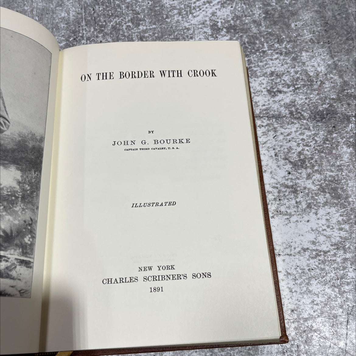 on the border with crook book, by john g. bourke, 1980 Leather image 2