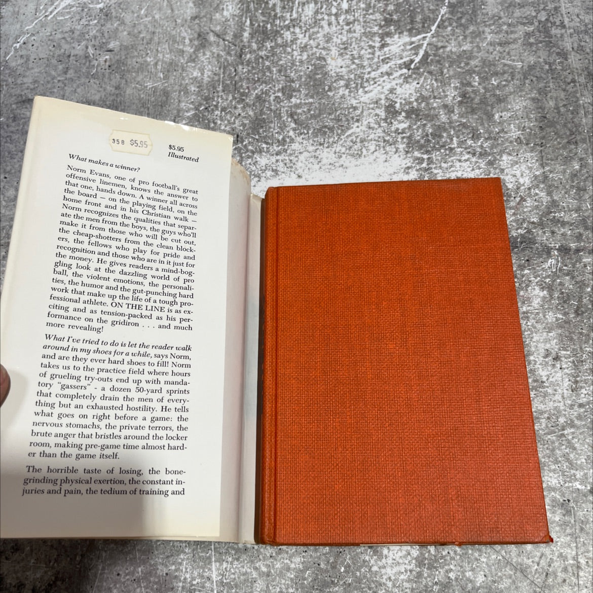 on the line book, by norm evans, 1976 Hardcover image 4