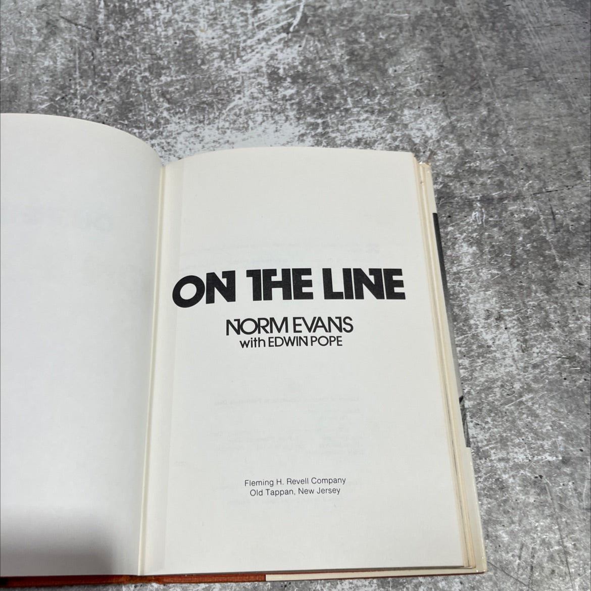 on the line book, by norm evans, 1976 Hardcover image 2