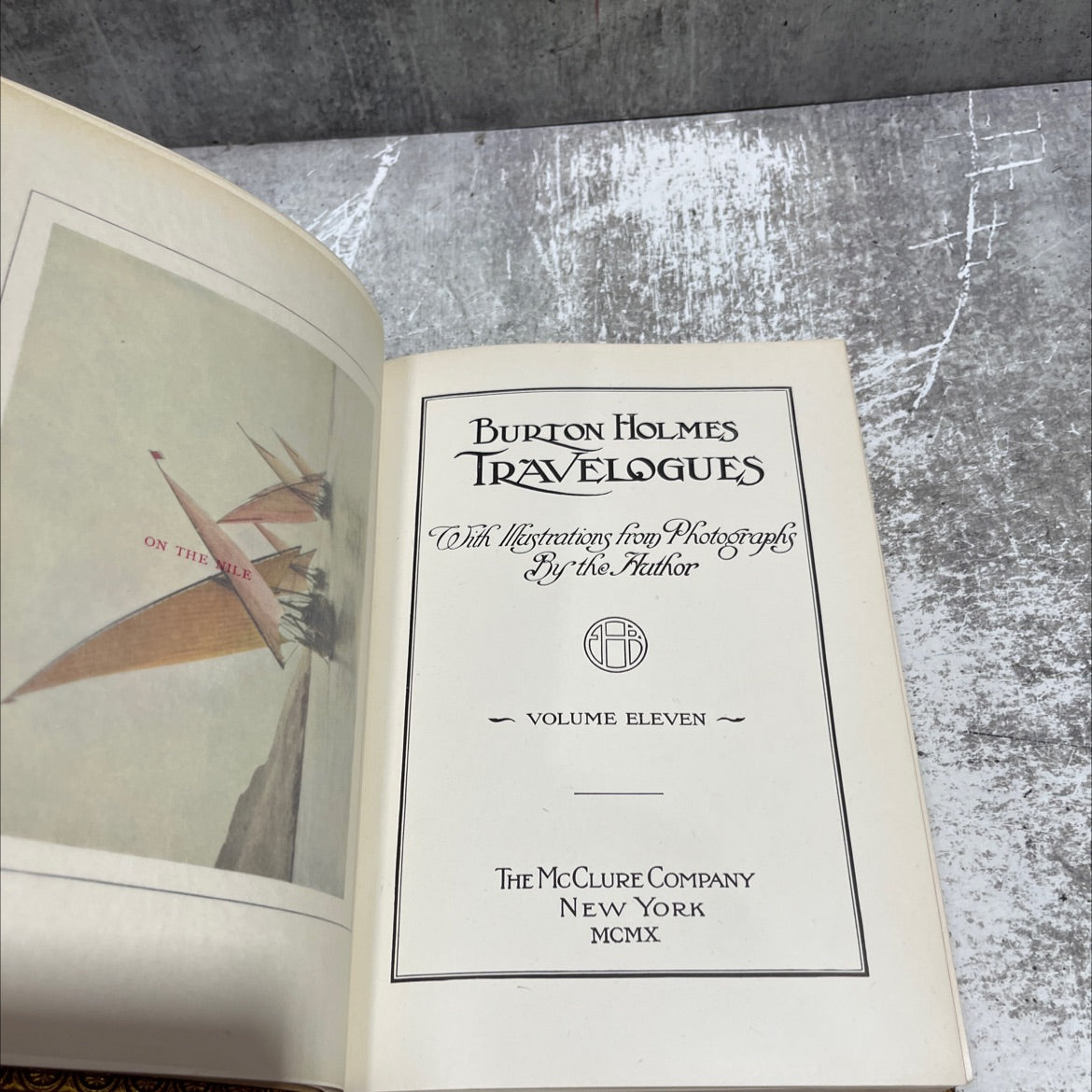 on the nile book, by burton holmes, 1910 Leather image 2