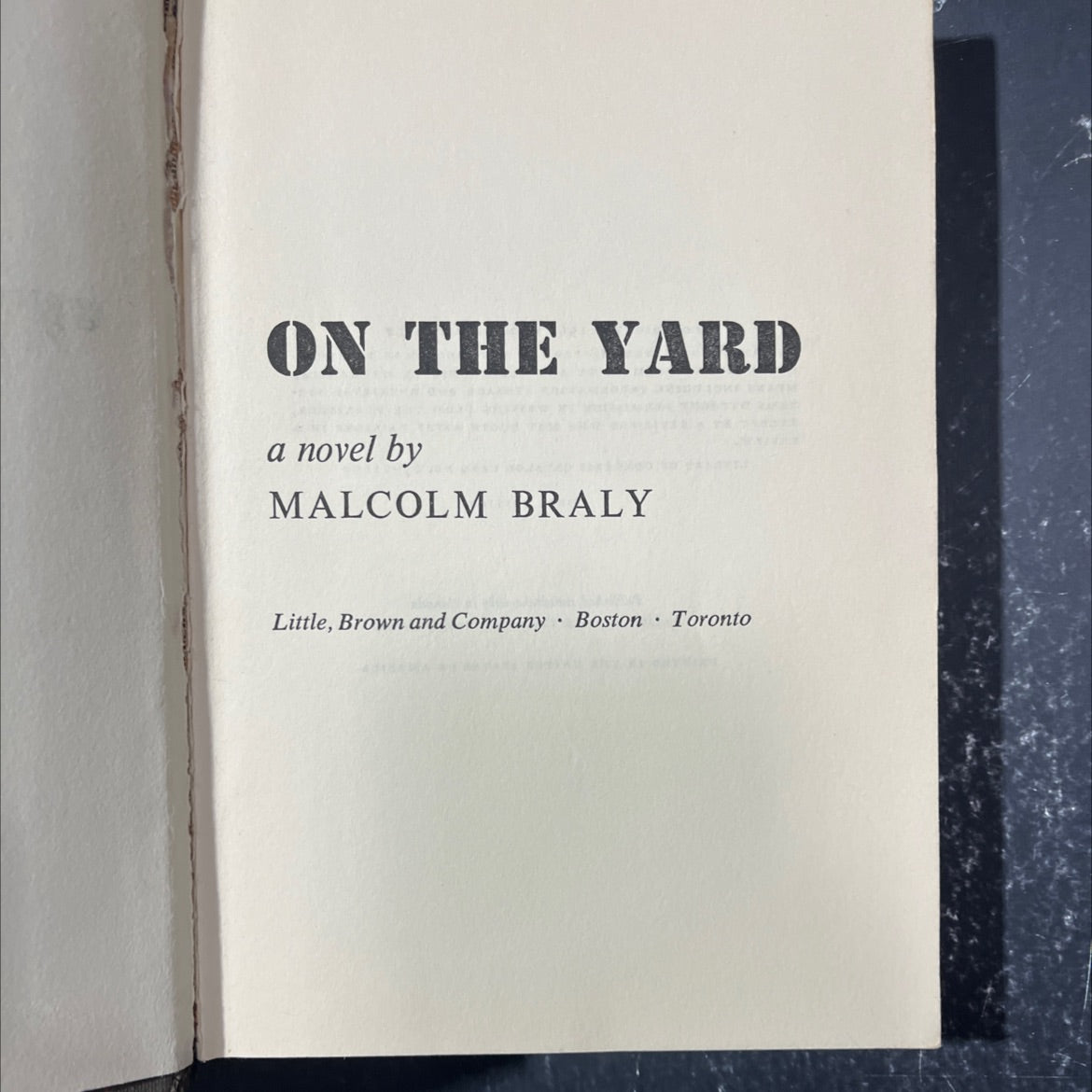 on the yard book, by malcolm braly, 1967 Hardcover image 2