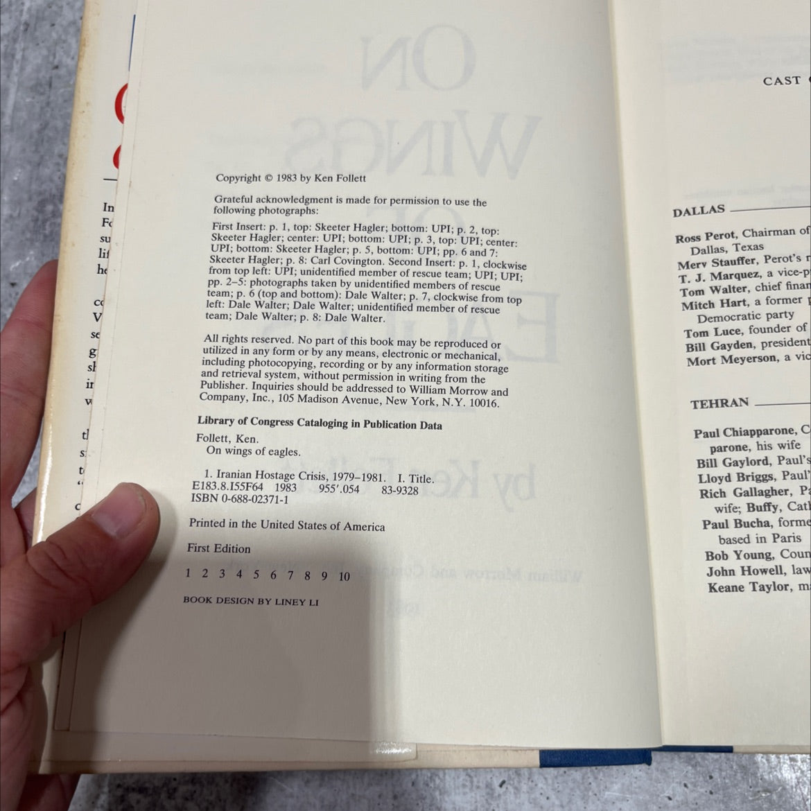 on wings of eagles book, by ken follett, 1983 Hardcover image 3